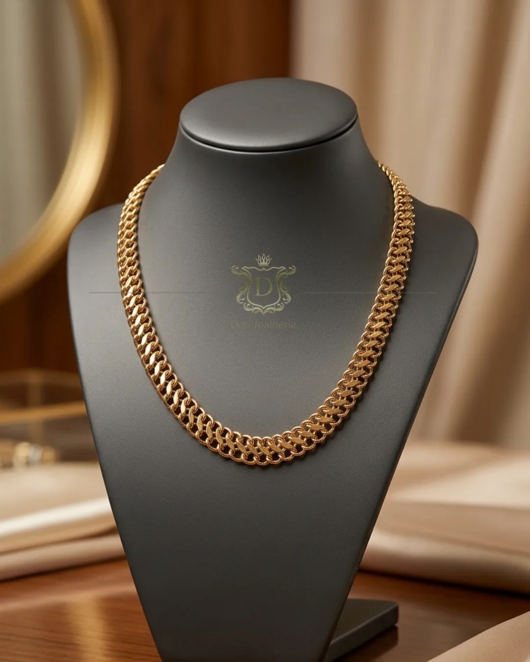 Corrente Lacraia 31,4 gramas Ouro 18k 750
