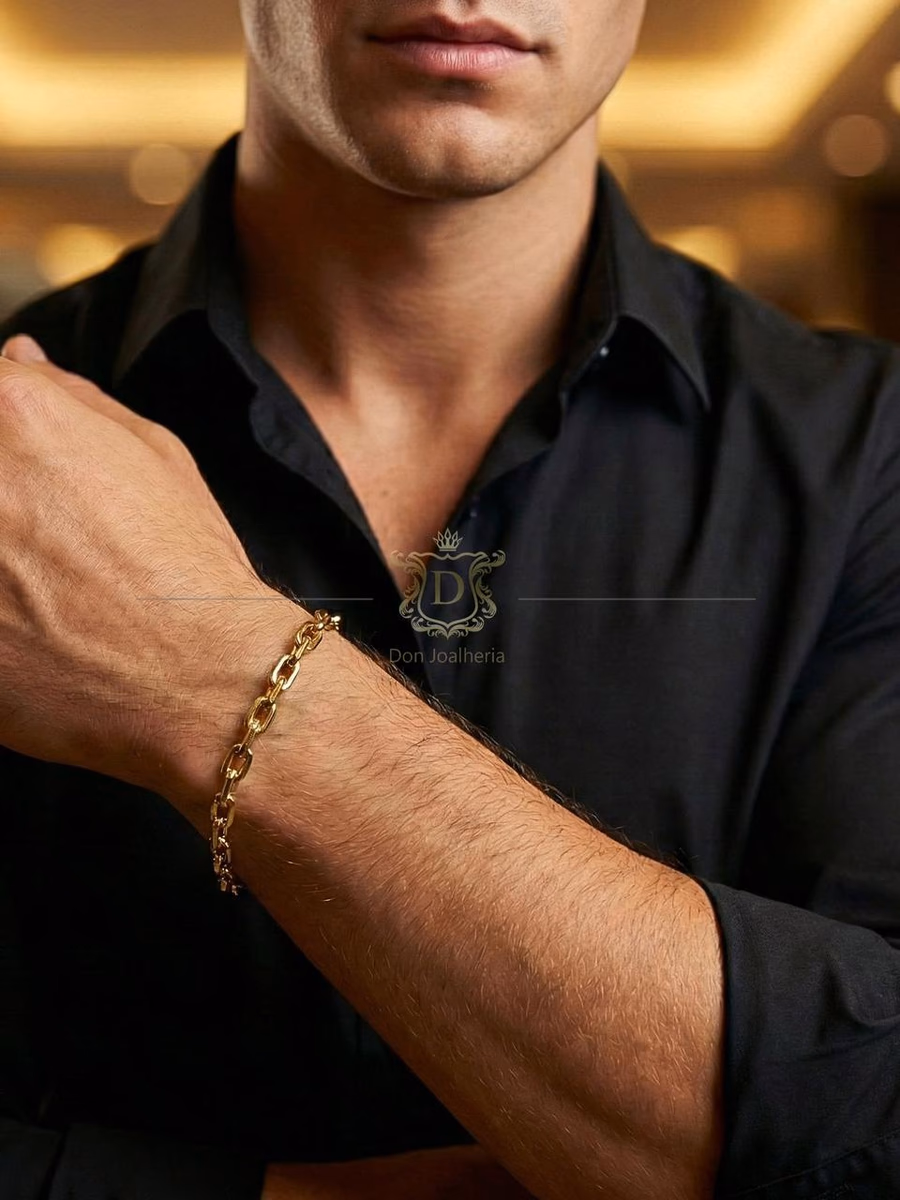Pulseira Cadeado 10 Gramas em Ouro 18k 750