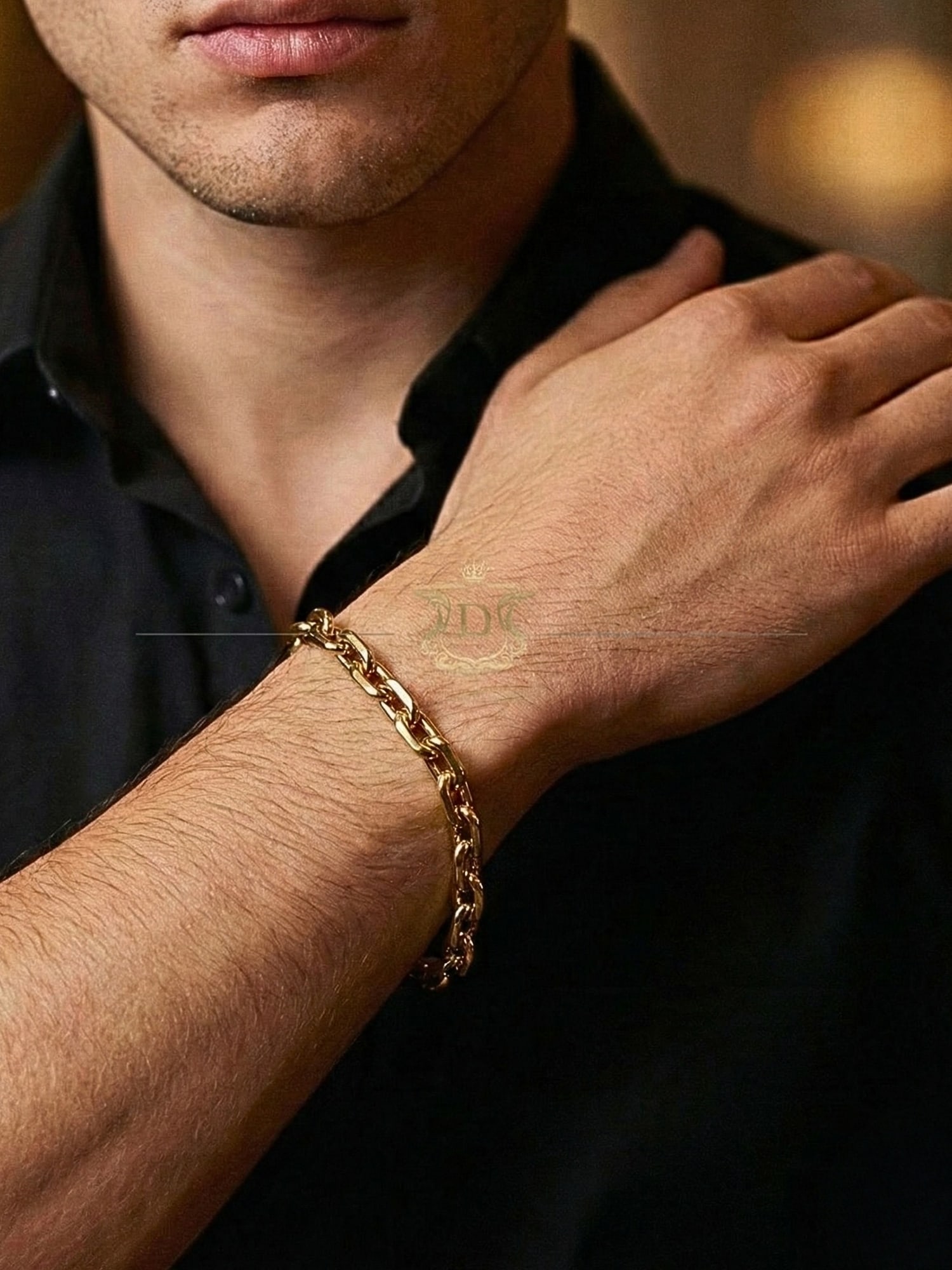 Pulseira Cadeado Maciça 25 Gramas Ouro 18k 750
