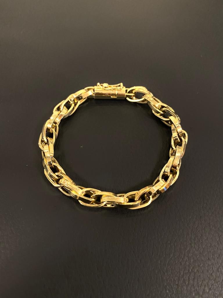 Pulseira Elos Trançados 18 Gramas em Ouro 18k 750